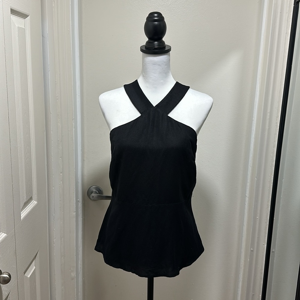 NWT Ann Taylor Black Peplum Tank Top